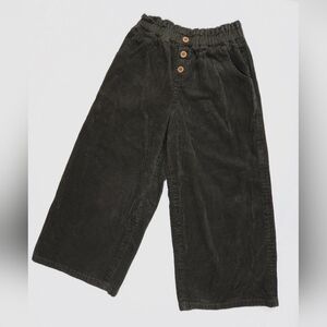 Mango MNG Girls Wide Leg Olive Green Corduroy Pants 13-14 Years